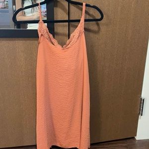 Kendall Kylie burnt orange slip dress